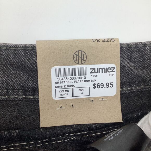 Ninth Hall‎ Mens Signal Stacked Flare Distressed Jeans Black Size 34 x 35 NWT - Picture 9 of 11